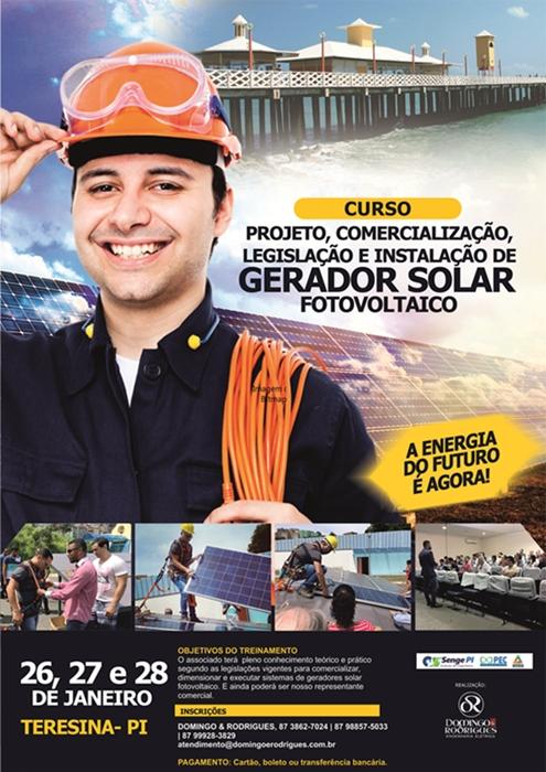 Curso sobre gerador solar fotovoltailco em Teresina